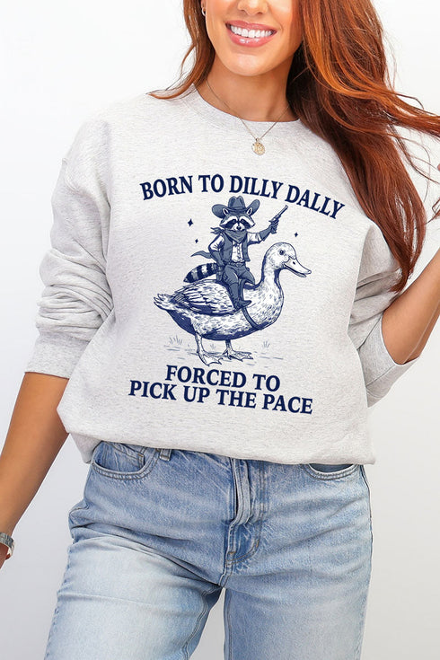 Forced To Pick Up The Pace Ecosmart Crewneck Sweatshirt