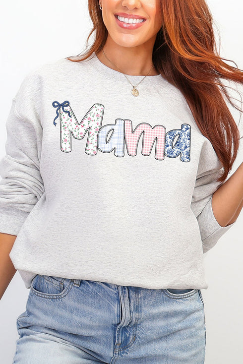 Gingham Garden Custom Name Ecosmart Crewneck Sweatshirt
