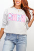 Preppy Pink And Blue Mama Ecosmart Crewneck Sweatshirt