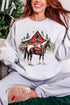 Snowy Stable Christmas Ecosmart Crewneck Sweatshirt
