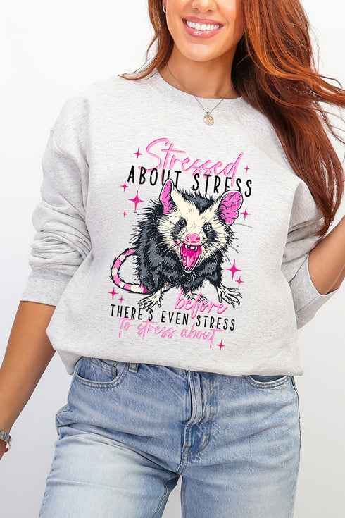 Stressed About Stress Ecosmart Crewneck Sweatshirt