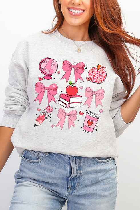 Teacher Love Ecosmart Crewneck Sweatshirt