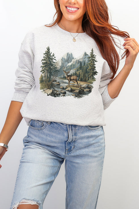 Alpine Deer Ecosmart Crewneck Sweatshirt