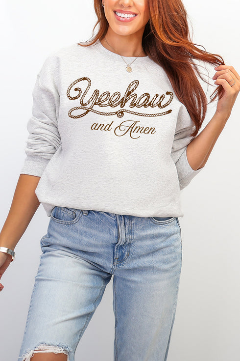 Yeehaw & Amen Ecosmart Crewneck Sweatshirt