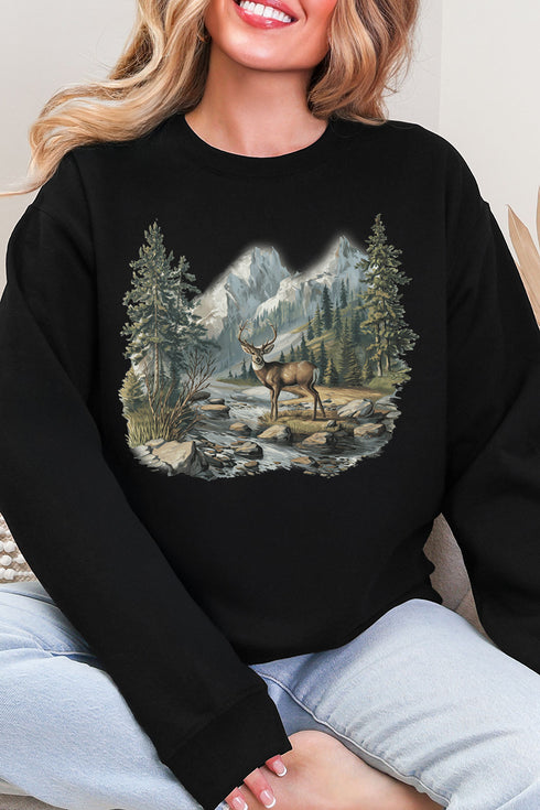 Alpine Deer Ecosmart Crewneck Sweatshirt