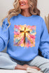 Pastel Brushstroke Cross Ecosmart Crewneck Sweatshirt