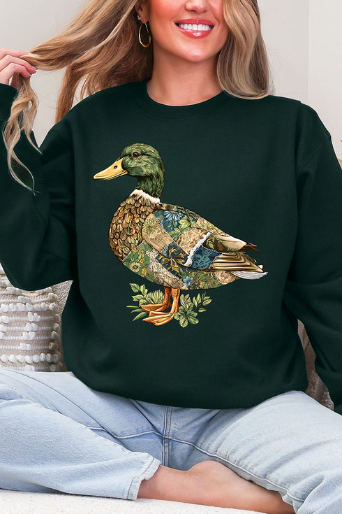 Patchwork Mallard Ecosmart Crewneck Sweatshirt