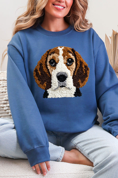 Faux Yarn Beagle Ecosmart Crewneck Sweatshirt