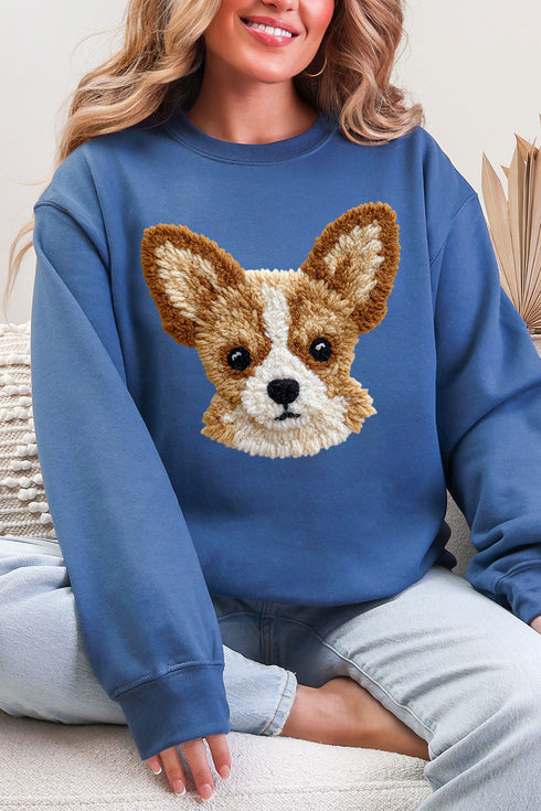Faux Yarn Chihuahua Ecosmart Crewneck Sweatshirt