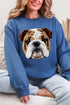 Faux Yarn English Bulldog Ecosmart Crewneck Sweatshirt