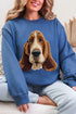 Faux Yarn Basset Hound Ecosmart Crewneck Sweatshirt