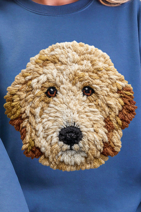 Faux Yarn Goldendoodle Ecosmart Crewneck Sweatshirt