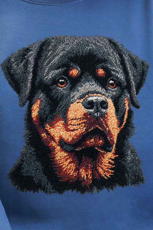 Faux Yarn Rottweiler Ecosmart Crewneck Sweatshirt