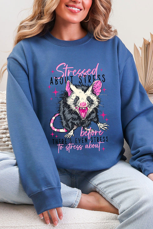 Stressed About Stress Ecosmart Crewneck Sweatshirt