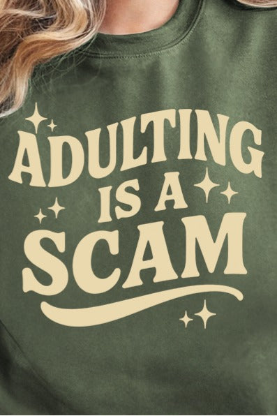 Adulting Is A Scam Ecosmart Crewneck Sweatshirt