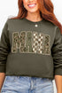 Camo Checkered Mama Ecosmart Crewneck Sweatshirt