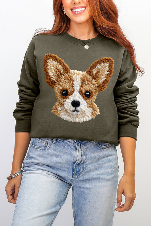 Faux Yarn Chihuahua Ecosmart Crewneck Sweatshirt