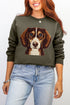 Faux Yarn Dachshund Ecosmart Crewneck Sweatshirt