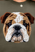 Faux Yarn English Bulldog Ecosmart Crewneck Sweatshirt