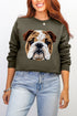 Faux Yarn English Bulldog Ecosmart Crewneck Sweatshirt