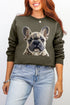 Faux Yarn French Bulldog Ecosmart Crewneck Sweatshirt