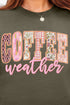 Pink Lace Coffee Weather Ecosmart Crewneck Sweatshirt