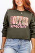Pink Lace Coffee Weather Ecosmart Crewneck Sweatshirt