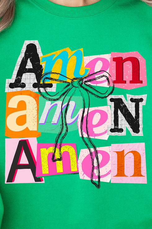 Stacked Amen Coquette Ecosmart Crewneck Sweatshirt