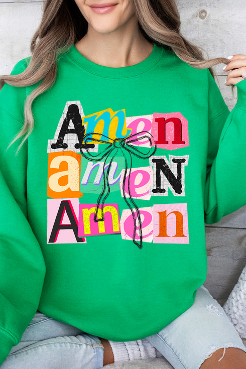 Stacked Amen Coquette Ecosmart Crewneck Sweatshirt