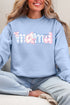 Coquette Floral Pink And Blue Mama Ecosmart Crewneck Sweatshirt
