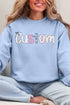 Gingham Garden Custom Name Ecosmart Crewneck Sweatshirt