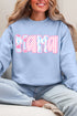Preppy Pink And Blue Mama Ecosmart Crewneck Sweatshirt