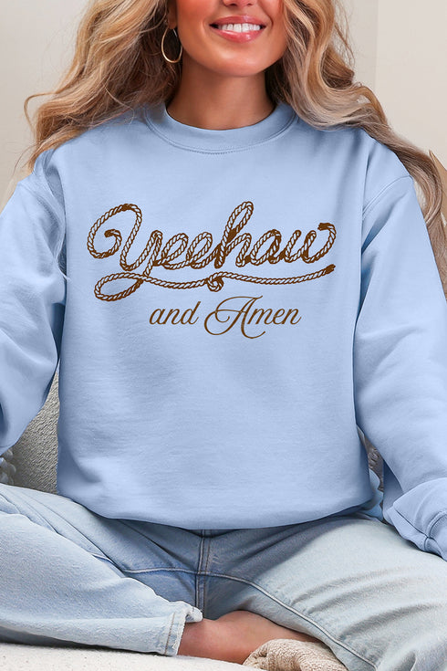 Yeehaw & Amen Ecosmart Crewneck Sweatshirt