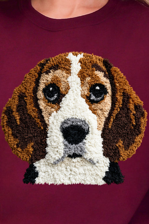 Faux Yarn Beagle Ecosmart Crewneck Sweatshirt