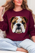 Faux Yarn English Bulldog Ecosmart Crewneck Sweatshirt