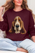 Faux Yarn Basset Hound Ecosmart Crewneck Sweatshirt