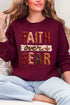 Faux Yarn Faith Over Fear Ecosmart Crewneck Sweatshirt