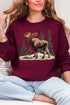 Faux Yarn Winter Moose Ecosmart Crewneck Sweatshirt