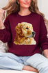 Faux Yarn Golden Retriever Ecosmart Crewneck Sweatshirt