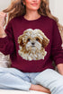 Faux Yarn Shih Tzu Ecosmart Crewneck Sweatshirt