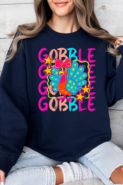 Gobble Doodle Turkey Ecosmart Crewneck Sweatshirt
