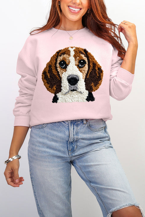 Faux Yarn Beagle Ecosmart Crewneck Sweatshirt