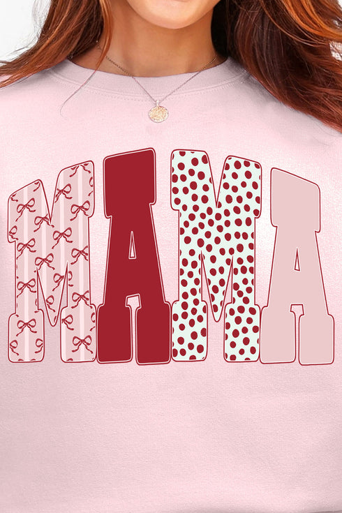 Blush And Bows Mama Ecosmart Crewneck Sweatshirt