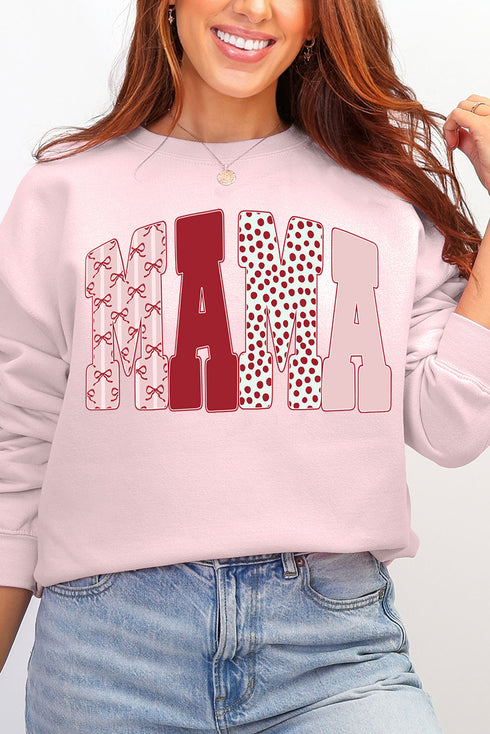 Blush And Bows Mama Ecosmart Crewneck Sweatshirt