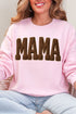 Brown Faux Threaded Mama Ecosmart Crewneck Sweatshirt