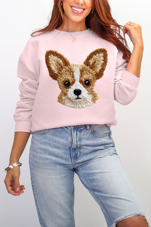 Faux Yarn Chihuahua Ecosmart Crewneck Sweatshirt
