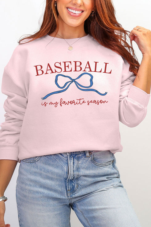 Coquette My Favorite Baseball Ecosmart Crewneck Sweatshirt