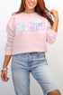 Coquette Floral Pink And Blue Mama Ecosmart Crewneck Sweatshirt
