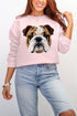 Faux Yarn English Bulldog Ecosmart Crewneck Sweatshirt