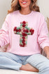 Faux Yarn Cross Ecosmart Crewneck Sweatshirt